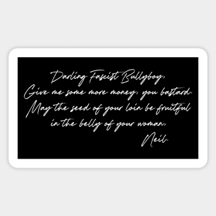 Darling Fascist Bullyboy - Young Ones 80s TV Quote Sticker